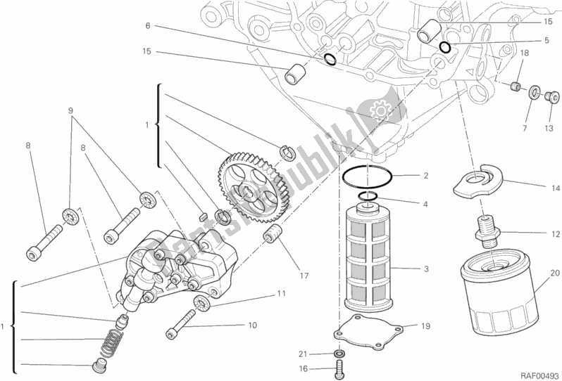 Todas as partes de Filtros E Bomba De óleo do Ducati Diavel FL USA 1200 2016